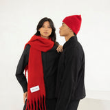 The Merino Wool Beanie - Rosewood Red