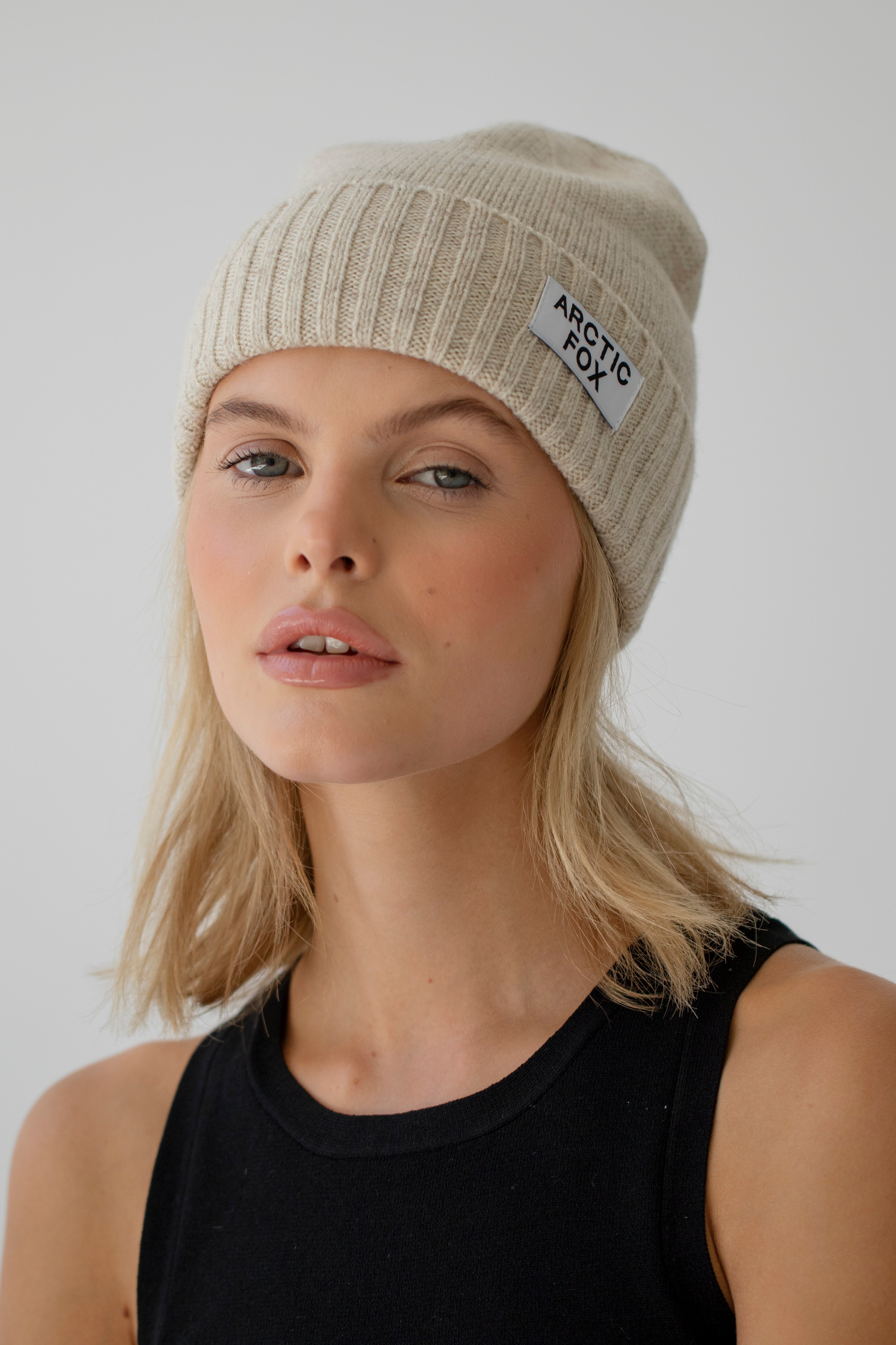 High welfare sustainable wool winter beanie hat