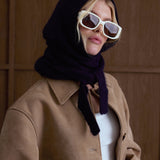 The Alpaca Hooded Scarf - Deep Sea Navy