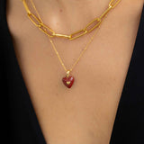 Burgundy Heart Necklace