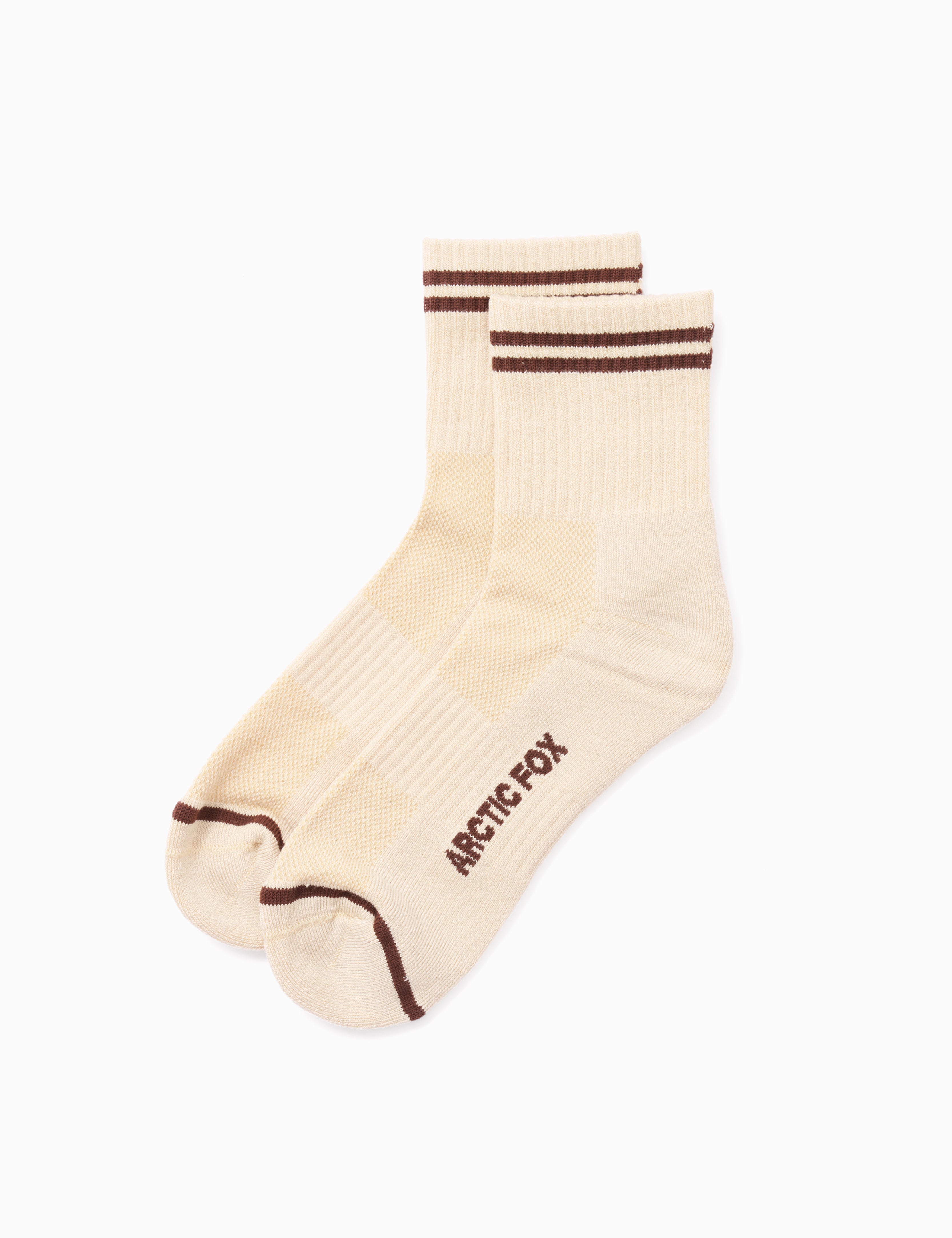The Shortie Striped Sock - Chalk