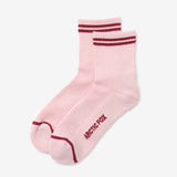 The Shortie Striped Sock - Pink Frost