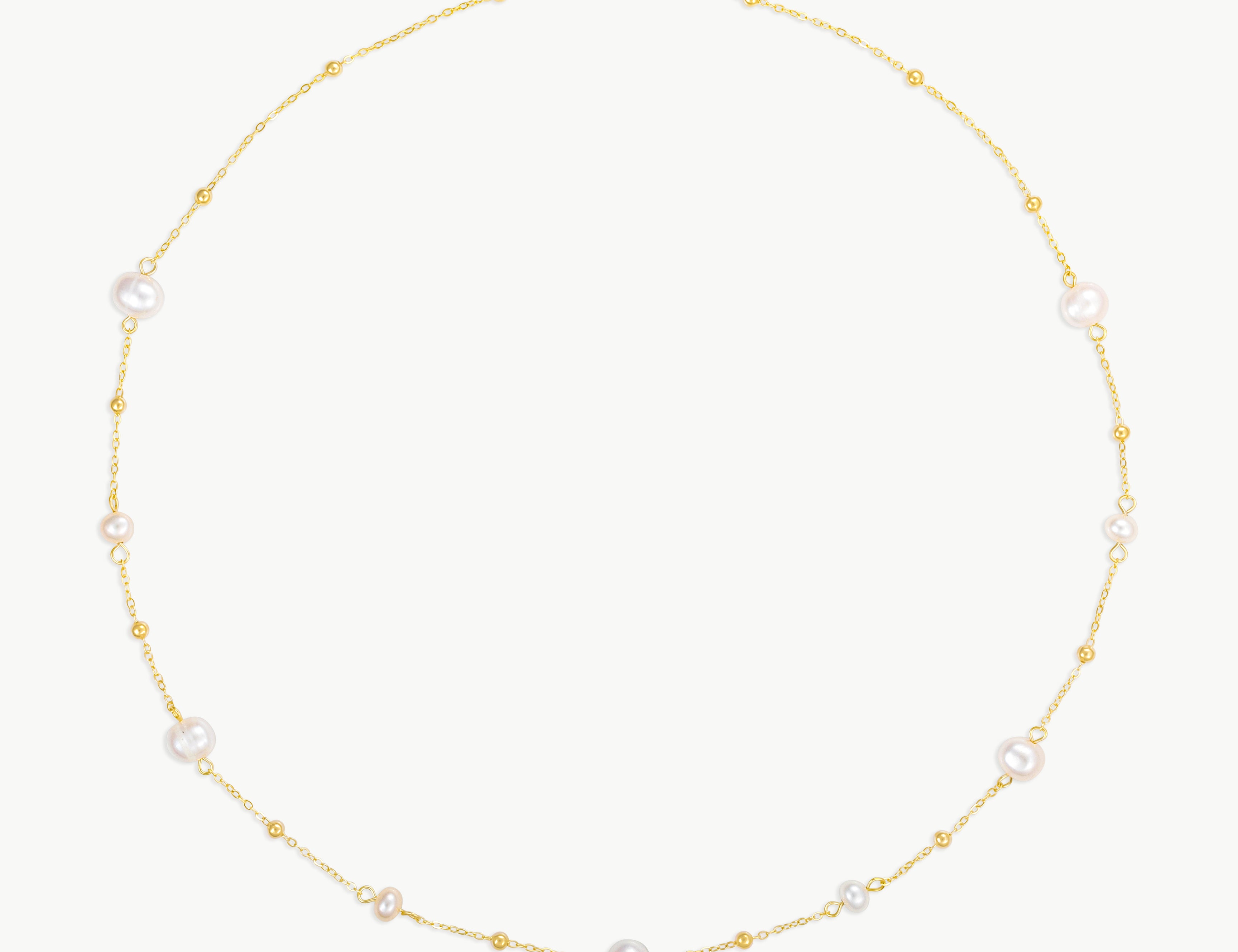 JOY - Beaded Pearl Chain Necklace