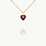 Burgundy Heart Necklace