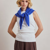 Alpaca Triangle Scarf - Electric Blue