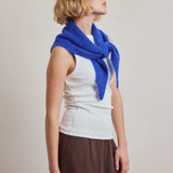 Alpaca Triangle Scarf - Electric Blue