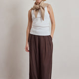 Alpaca Triangle Scarf - Greige Melange