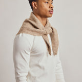 Alpaca Triangle Scarf - Greige Melange