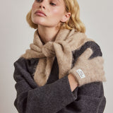 Alpaca Triangle Scarf - Greige Melange