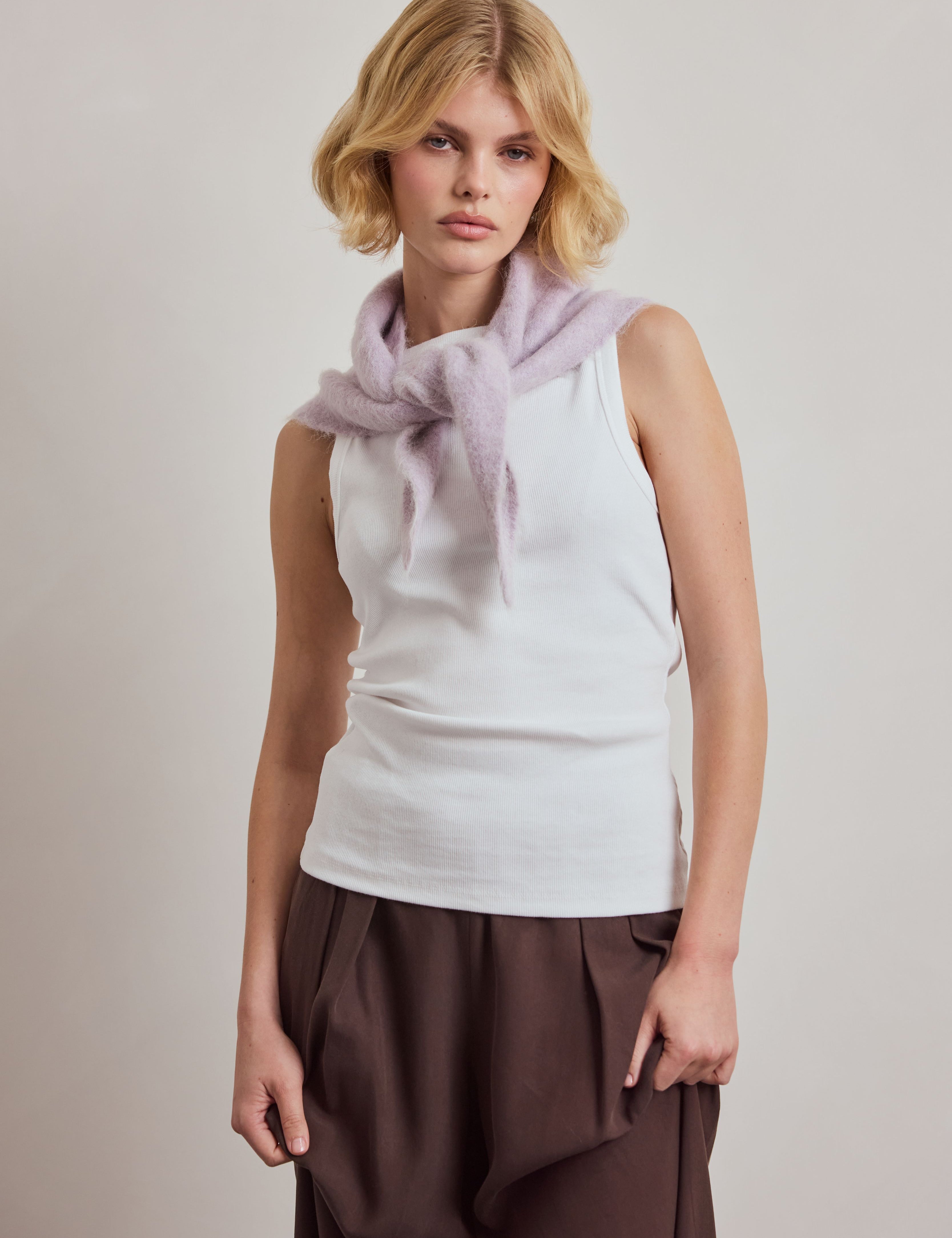 Alpaca Triangle Scarf - Wild Lilac