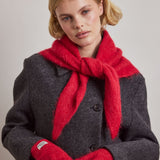 Alpaca Triangle Scarf - Crimson Red