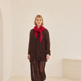 Alpaca Triangle Scarf - Crimson Red