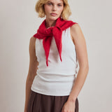 Alpaca Triangle Scarf - Crimson Red