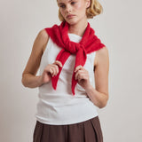 Alpaca Triangle Scarf - Crimson Red