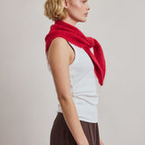 Alpaca Triangle Scarf - Crimson Red