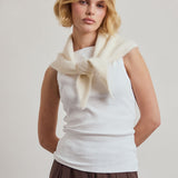 Alpaca Triangle Scarf - Off White