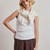 Alpaca Triangle Scarf - Off White