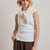 Alpaca Triangle Scarf - Off White