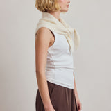 Alpaca Triangle Scarf - Off White