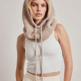Alpaca Drawstring Hood - Beige