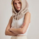Alpaca Drawstring Hood - Beige