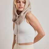 Alpaca Drawstring Hood - Beige