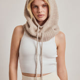 Alpaca Drawstring Hood - Beige