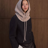 Alpaca Drawstring Hood - Beige