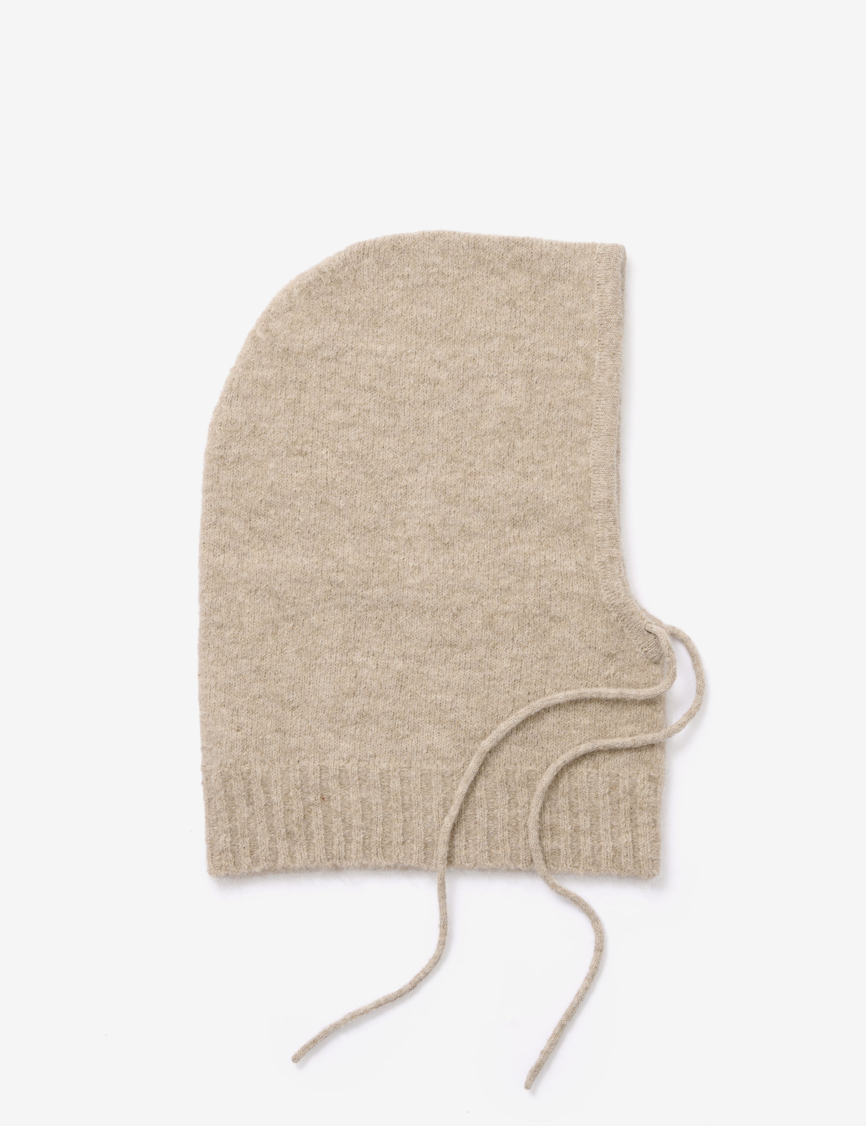 Alpaca Drawstring Hood - Beige