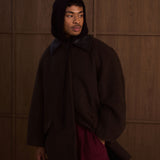Alpaca Drawstring Hood - Black