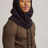 Alpaca Drawstring Hood - Black