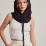 Alpaca Drawstring Hood - Black