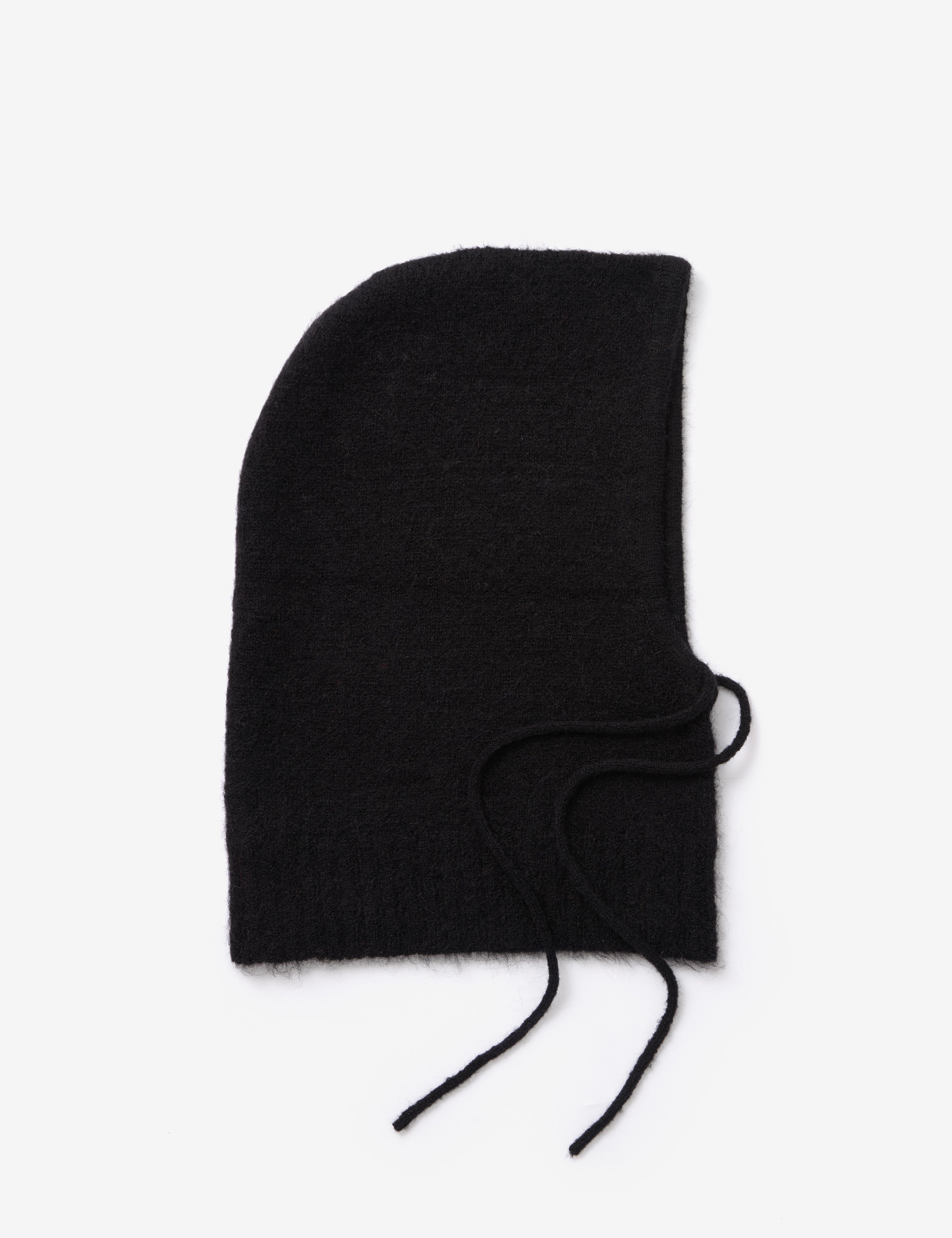 Alpaca Drawstring Hood - Black