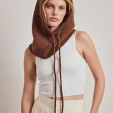 Alpaca Drawstring Hood - Coffee