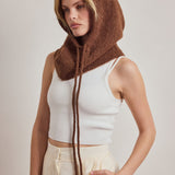 Alpaca Drawstring Hood - Coffee