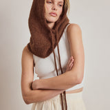 Alpaca Drawstring Hood - Coffee