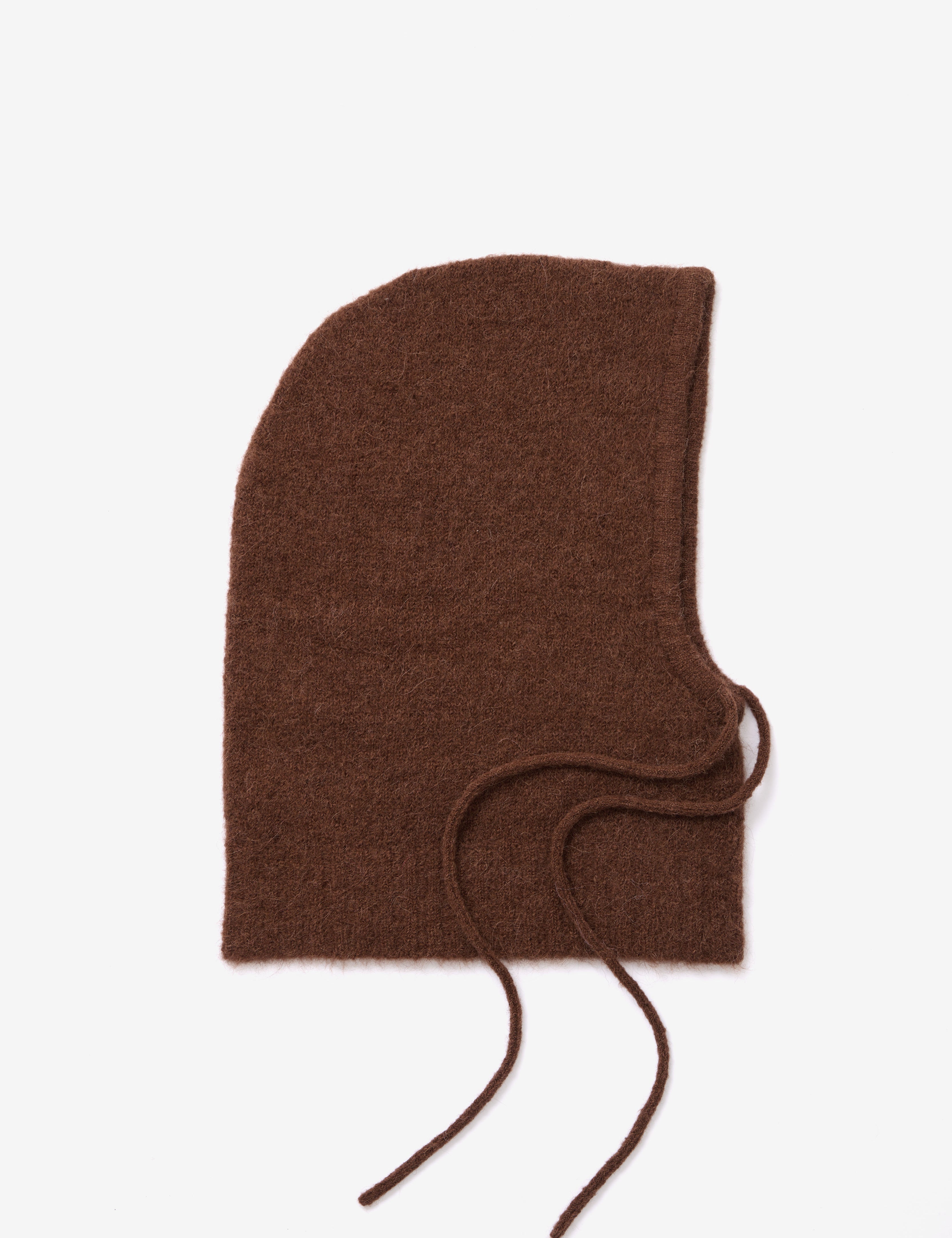 Alpaca Drawstring Hood - Coffee