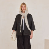 The Alpaca Hooded Scarf - Blizzard Grey