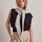 The Alpaca Hooded Scarf - Blizzard Grey