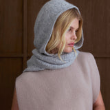 The Alpaca Hooded Scarf - Blizzard Grey