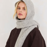 The Alpaca Hooded Scarf - Blizzard Grey