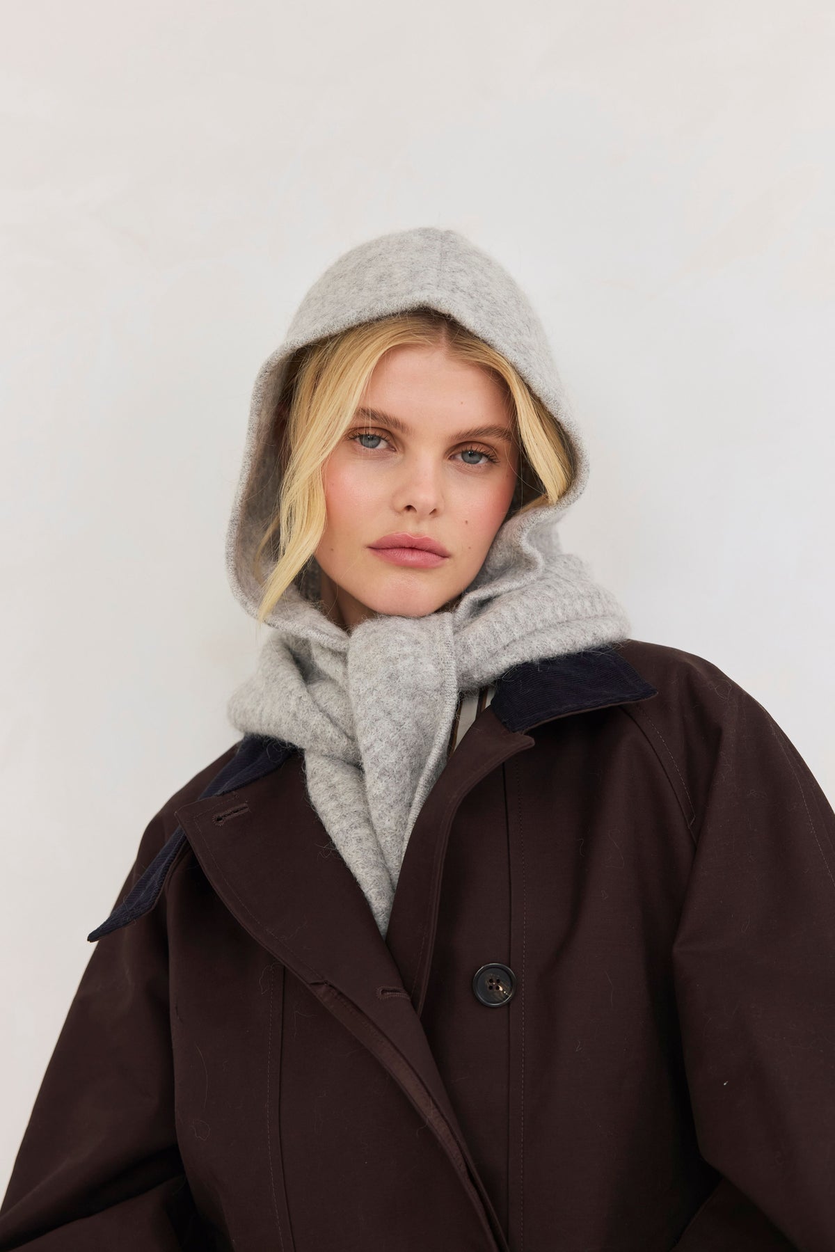 Alpaca Wool Hooded Scarf - Blizzard Grey – Arctic Fox & Co