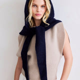 The Alpaca Hooded Scarf - Deep Sea Navy