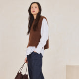 Alpaca Vest - Coffee