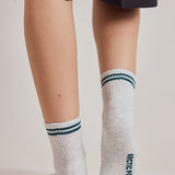 The Shortie Striped Sock - Grey Melange