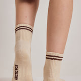 The Shortie Striped Sock - Chalk