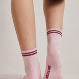 The Shortie Striped Sock - Pink Frost