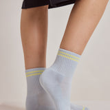 The Shortie Striped Sock - Blue Aura
