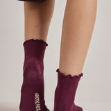 The Ruffle Socks - Cherry