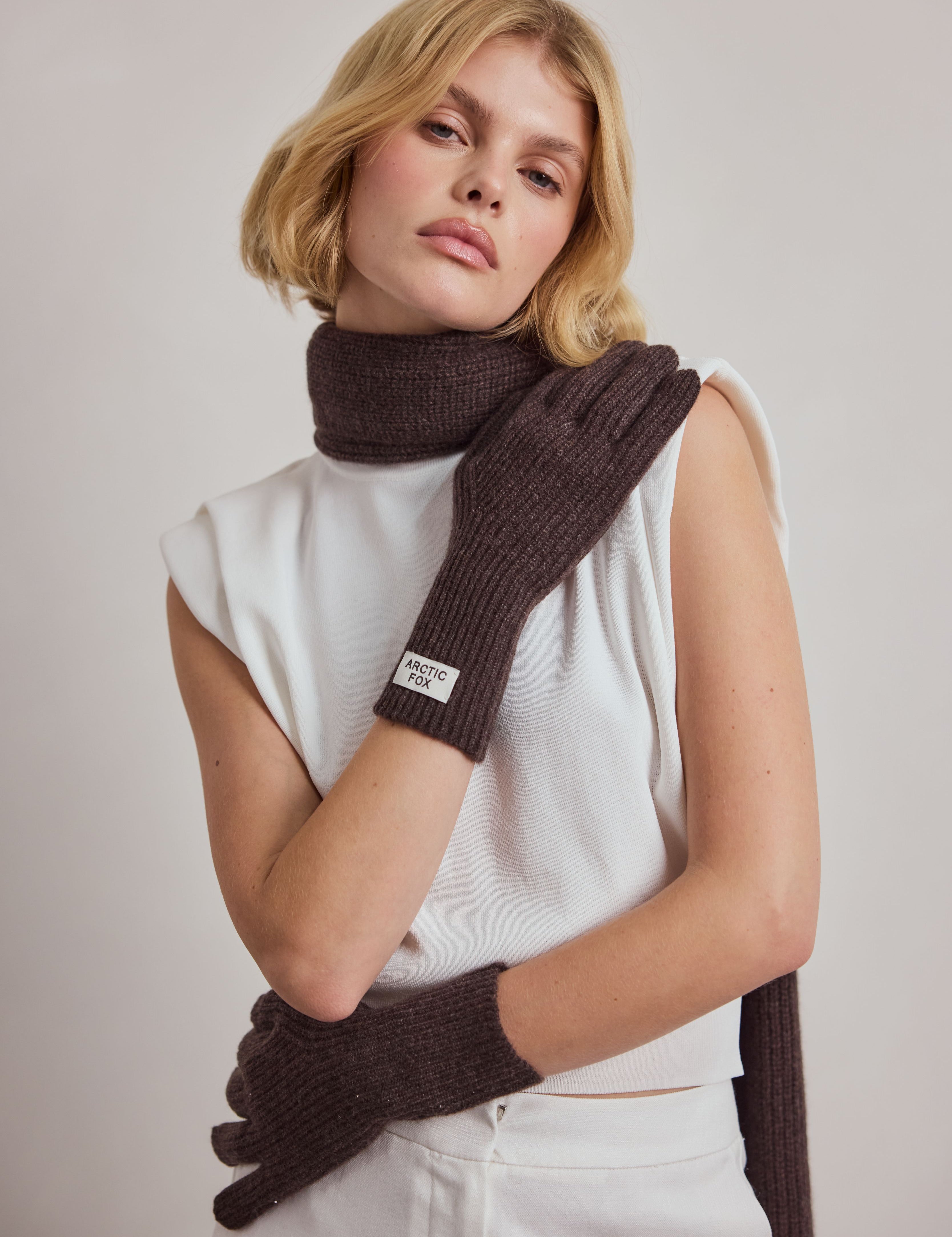 The Cashmere Gloves - Chocolate Brown